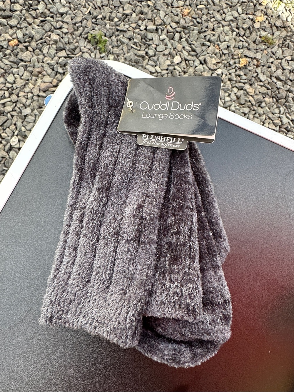Cuddl Duds Women’s Plush Lounge Socks - Dark Gray